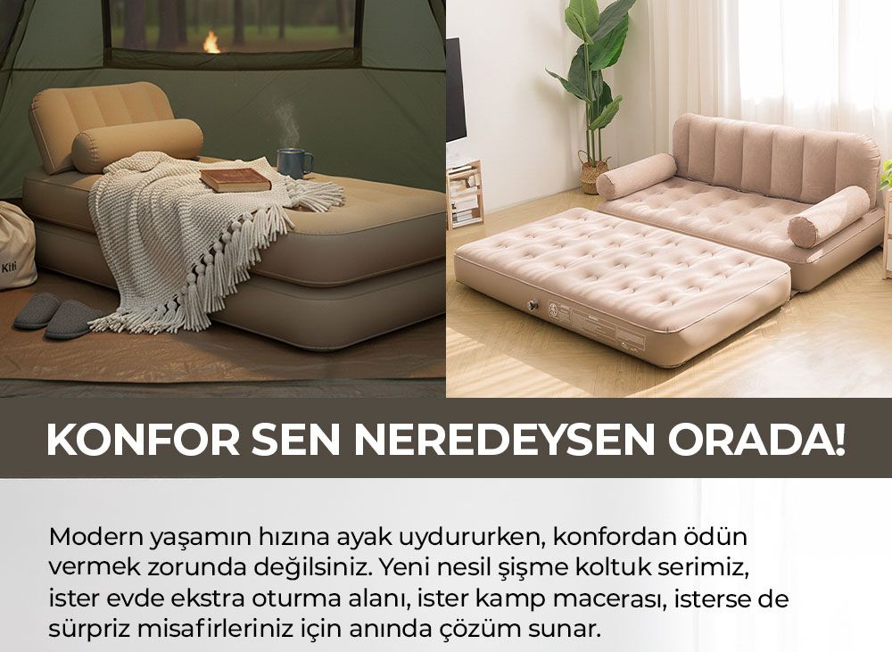 Multi-functional 3-in-1 Inflatable Sofa Bed - With Built-in Air Pump