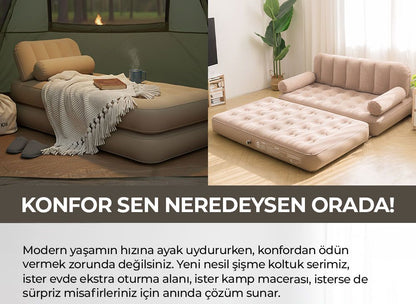Multi-functional 3-in-1 Inflatable Sofa Bed - With Built-in Air Pump