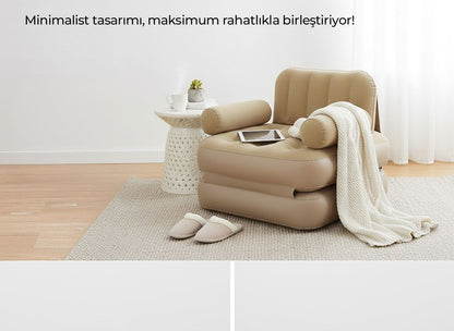 Multi-functional 3-in-1 Inflatable Sofa Bed - With Built-in Air Pump
