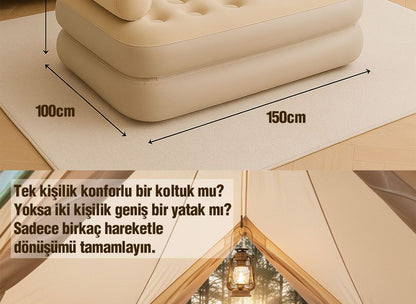 Multi-functional 3-in-1 Inflatable Sofa Bed - With Built-in Air Pump